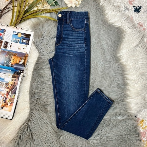 American Eagle Curvy Super Hi Rise Dark Wash Skinny Jegging Sz 2 Short - Picture 11 of 11